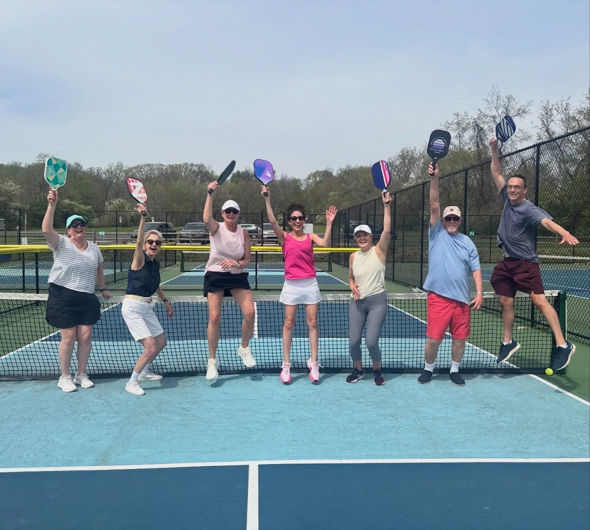 An adult clinic with Universal Rackets coaches